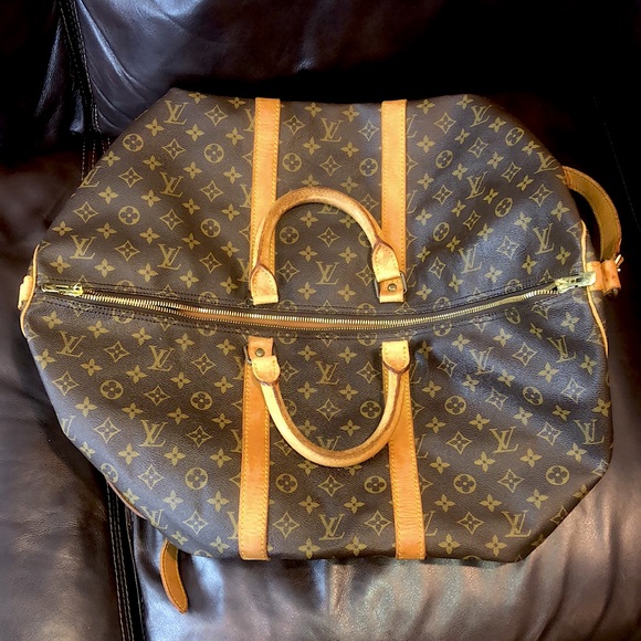 LOUIS VUITTON Monogram LV 55 Keepall Bandolier Strap Luggage Tag Lock Key SD844 - Picture 5 of 17